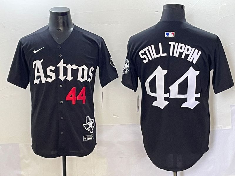 Men 2025 Houston Astros #44 Still Tippin Black Five generations Joint Name Nike MLB Jersey style 10
